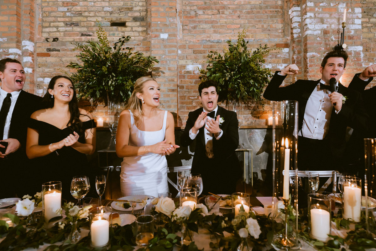 Candid reception dancing at a Chicago wedding